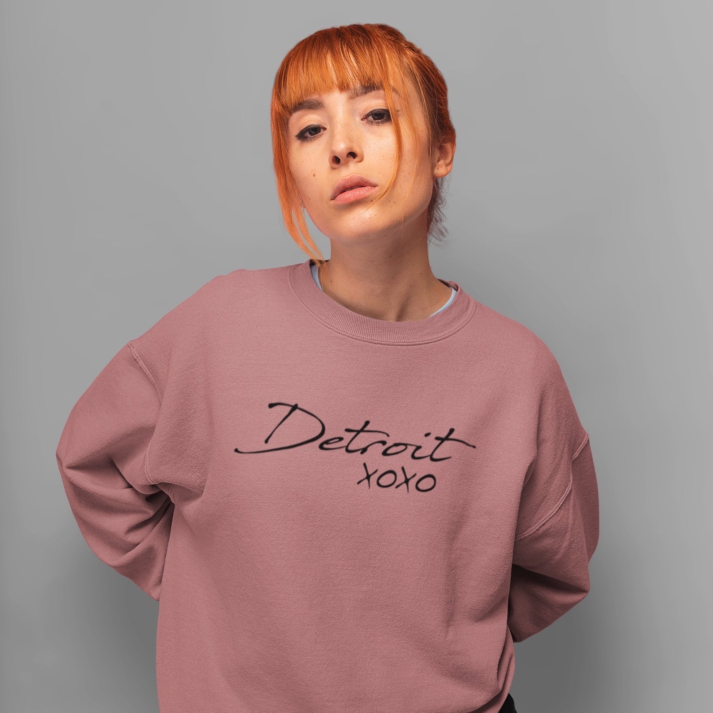 Detroit XOXO Crewneck Sweatshirt - 2024 Mauve