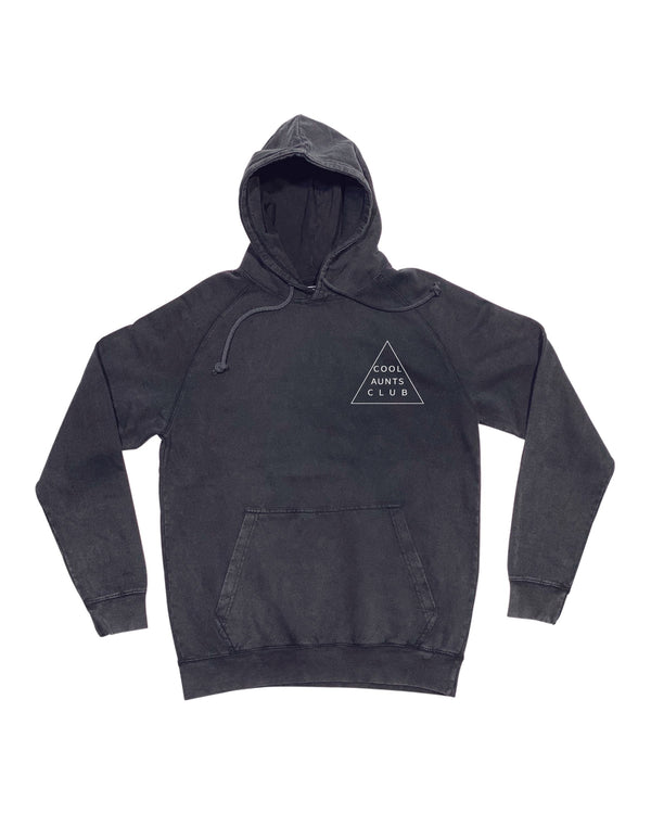 Cool Aunts Club mineral wash hoodie in black