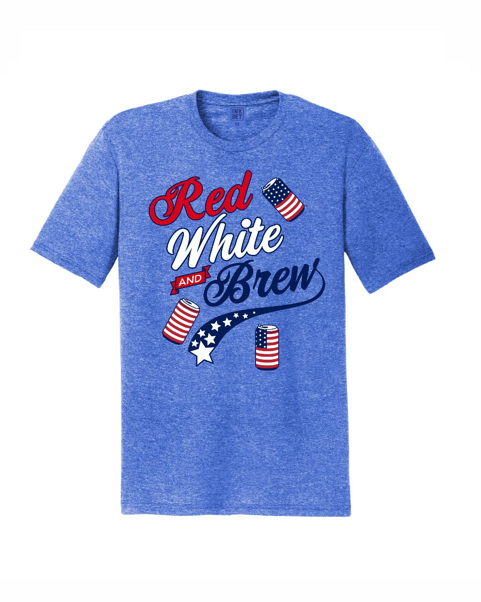 Red White And Brew 4th Of July Flag T-Shirt Red White And Brew 4th Of July Flag T-Shirt