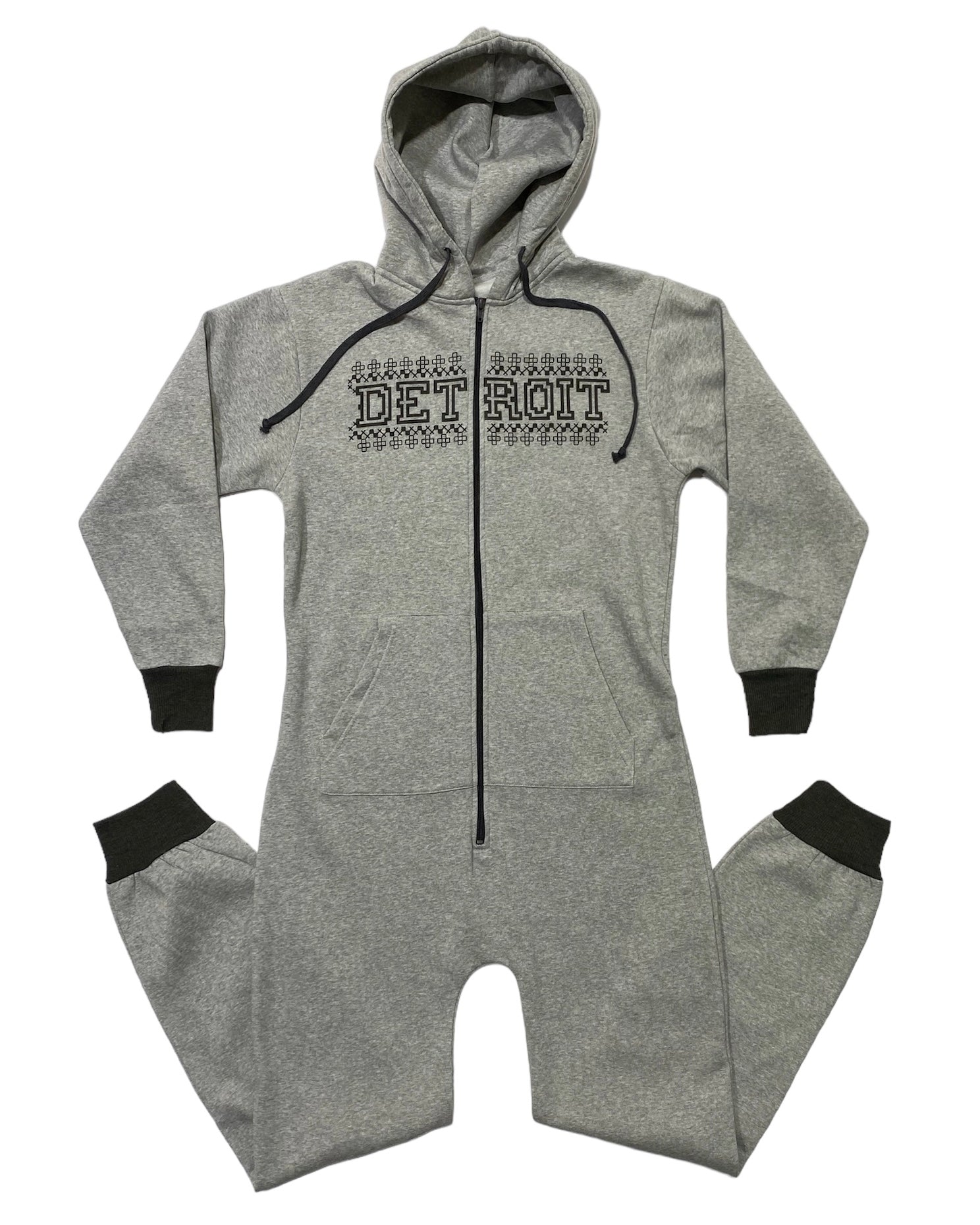 Ink Detroit Spirit Of Detroit Adult Onesie - Grey