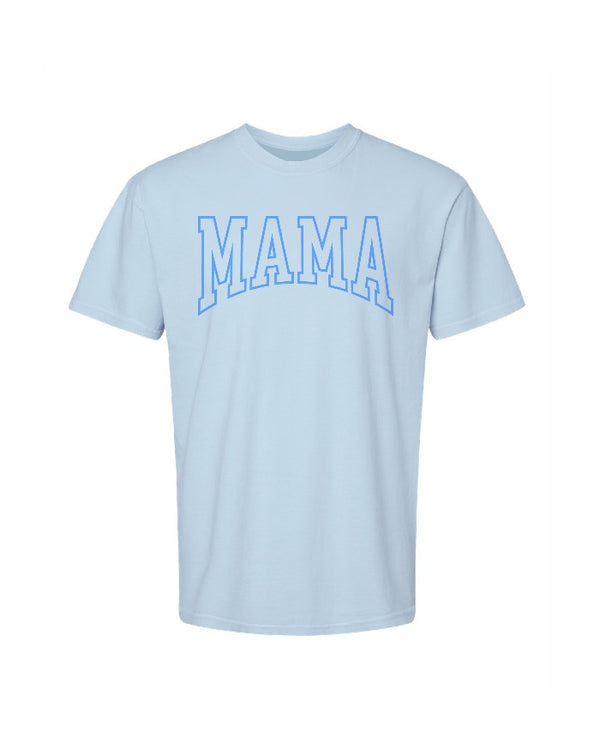 Varsity mama T-Shirt Hydrangea blue