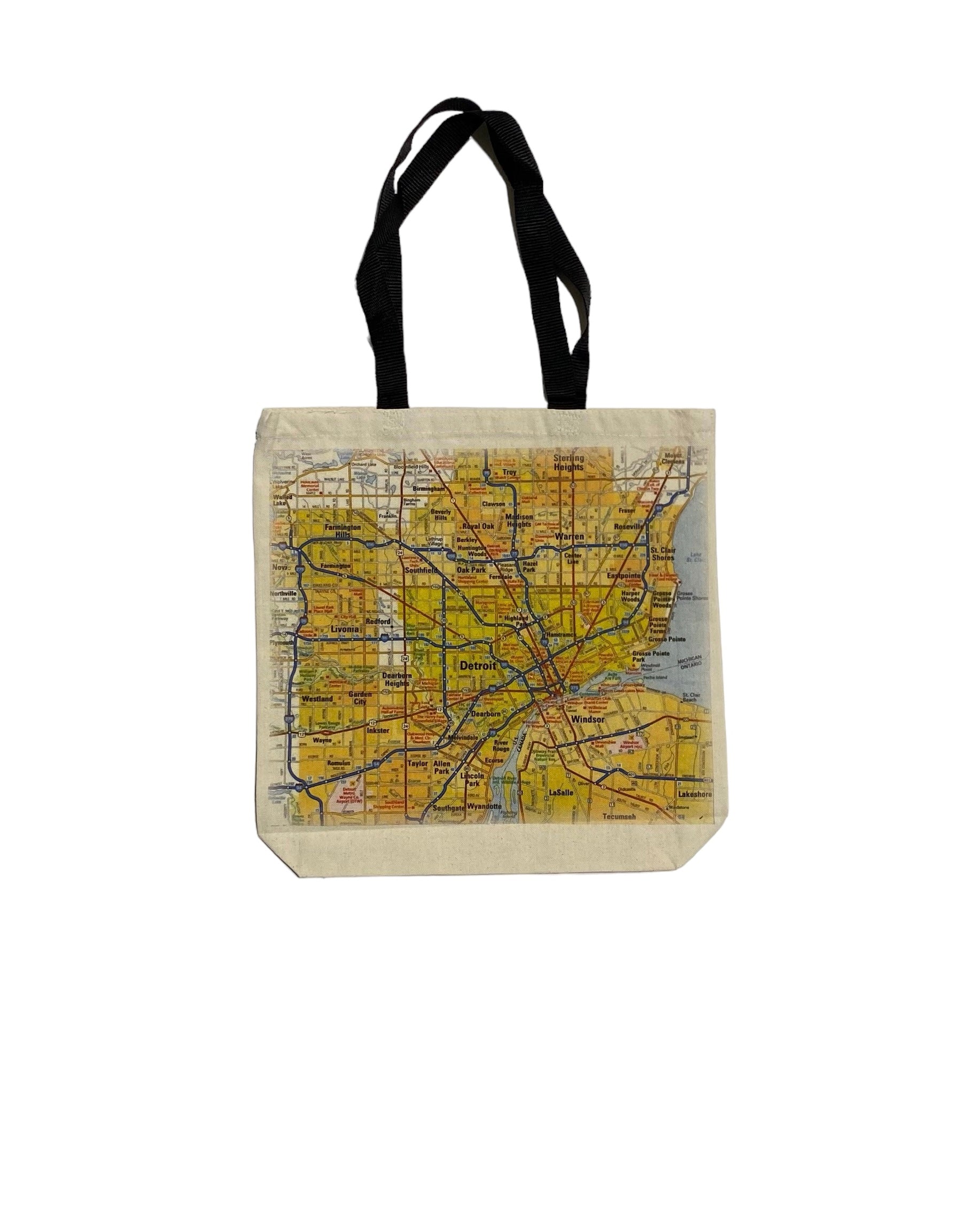 Detroit Vintage Label Canvas Tote Bag - Natural Reusable Shopping Bag, 2 Sizes Available - View #6