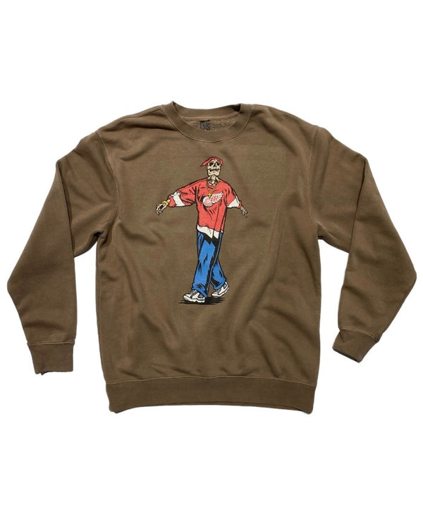 Ink Detroit- Tupac Back from the Dead Wings Jersey - Crewneck Sweatshirt - Brown
