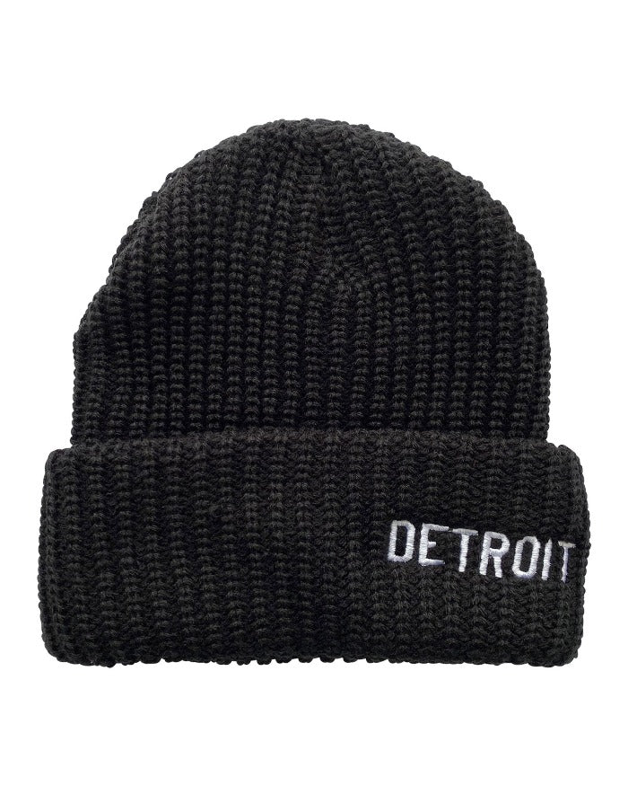 Hat - Michigan Native Knit with flower - Black — Detroit Shirt Company