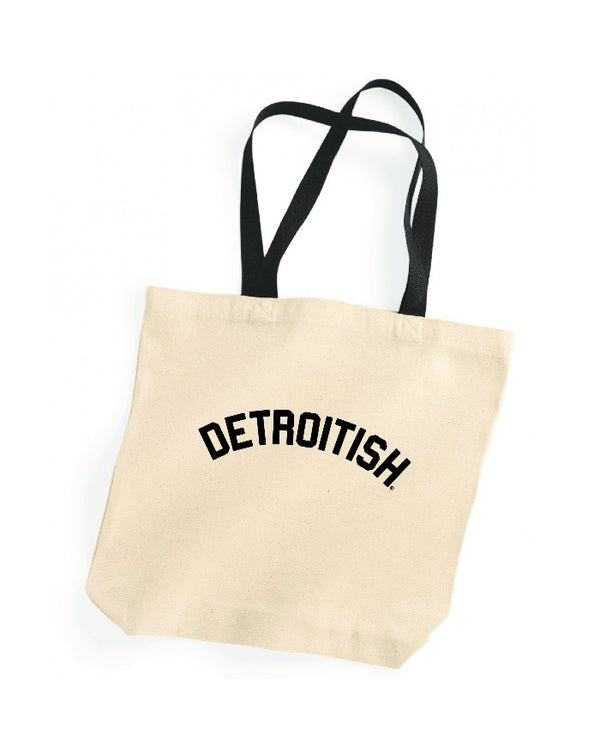Ink Detroit Detroitish Natural Tote Bag with Black Handles