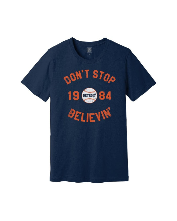Ink Detroit Don't Stop Believing 1984 T-Shirt - Navy