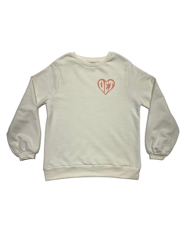 From Detroit with love Front Heart left chest crew neck sweatshirt