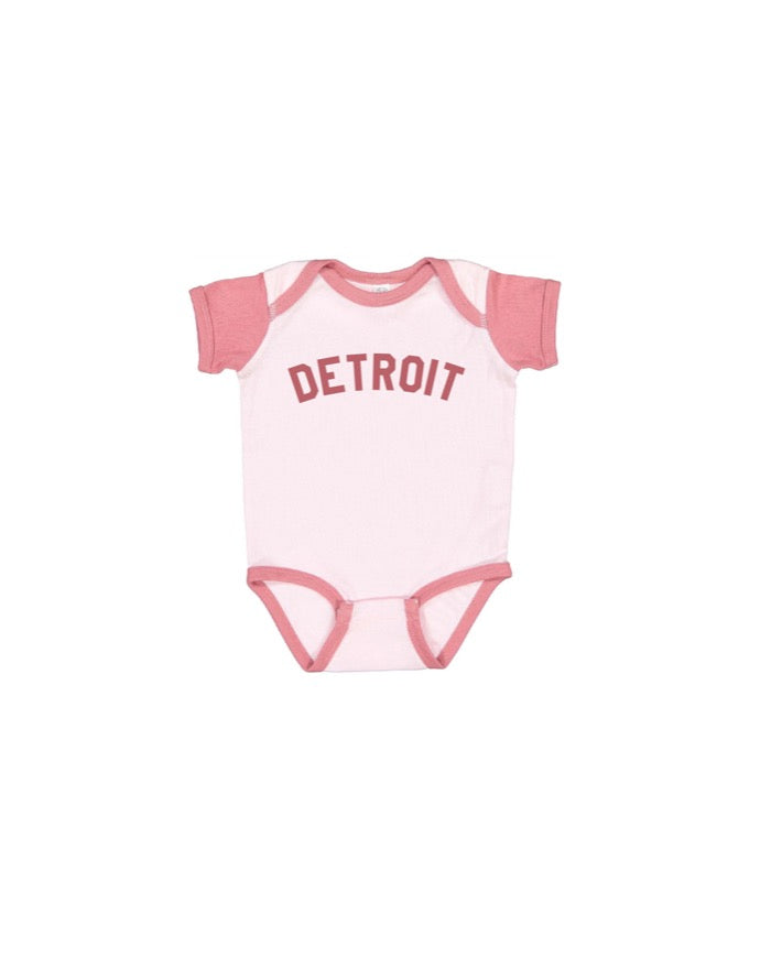 Ink Detroit - Motor City Baby Onesie - Flamingo Pink