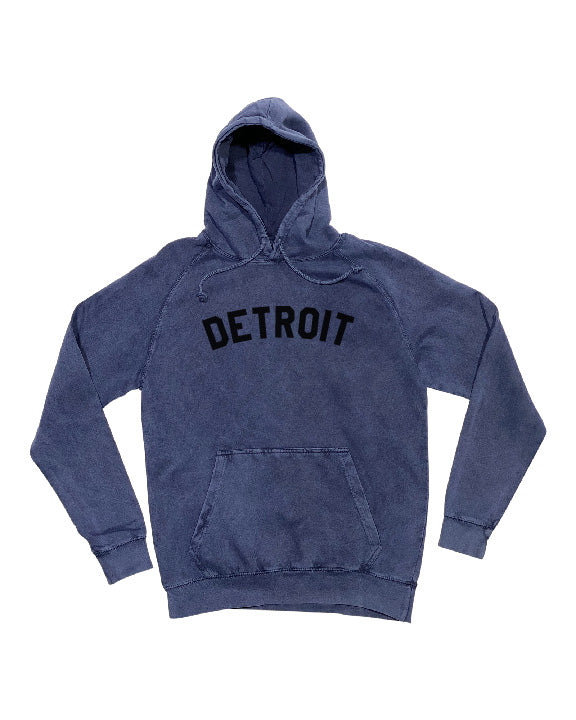 Ink Detroit Mineral Wash Denim Blue Hoodie