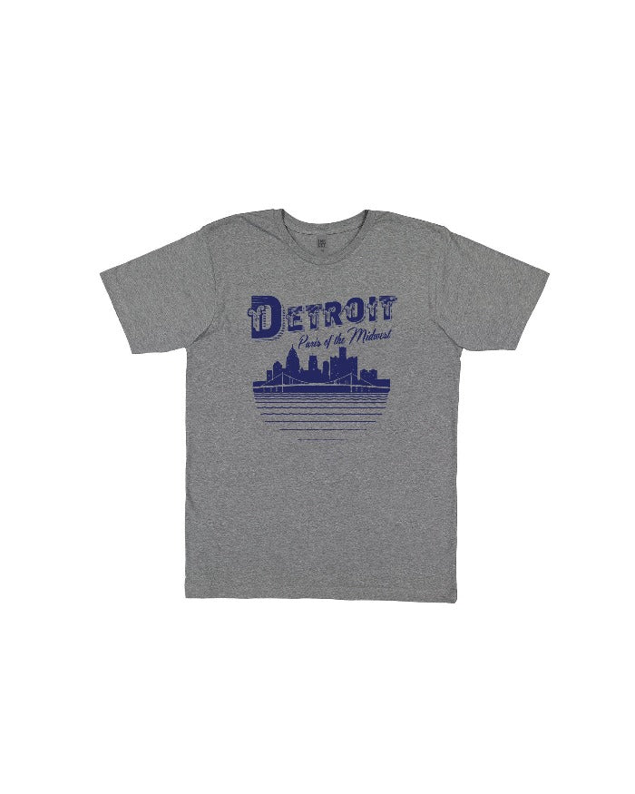 Ink Detroit Paris of The Midwest T-Shirt - Heather Grey