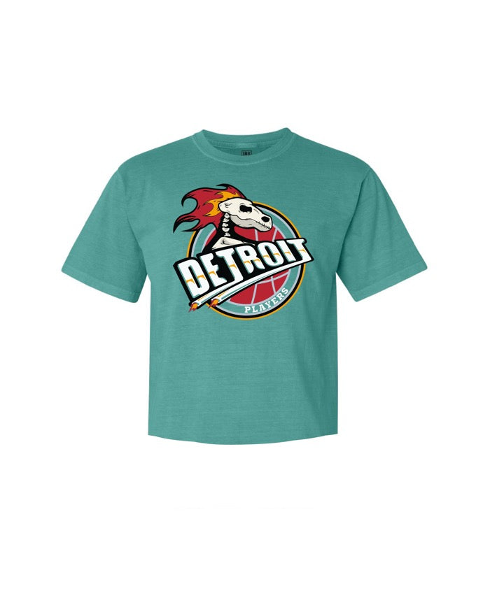 Ink Detroit - 90s Players Oversize Crop T-Shirt - Pigment Dyed Teal