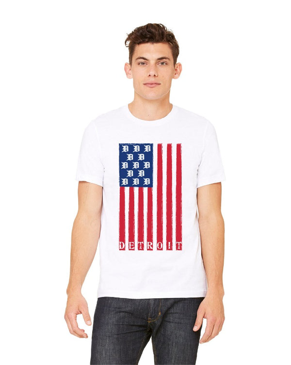 Ink Detroit USA Flag White T-Shirt