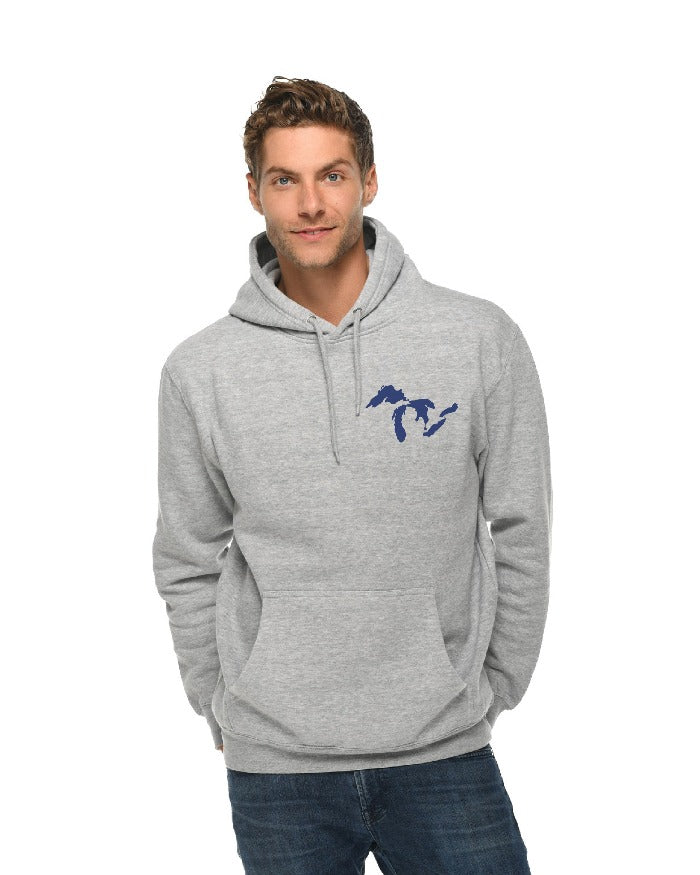 The Great Lakes State - Great Lakes Hoodie - Heather Grey