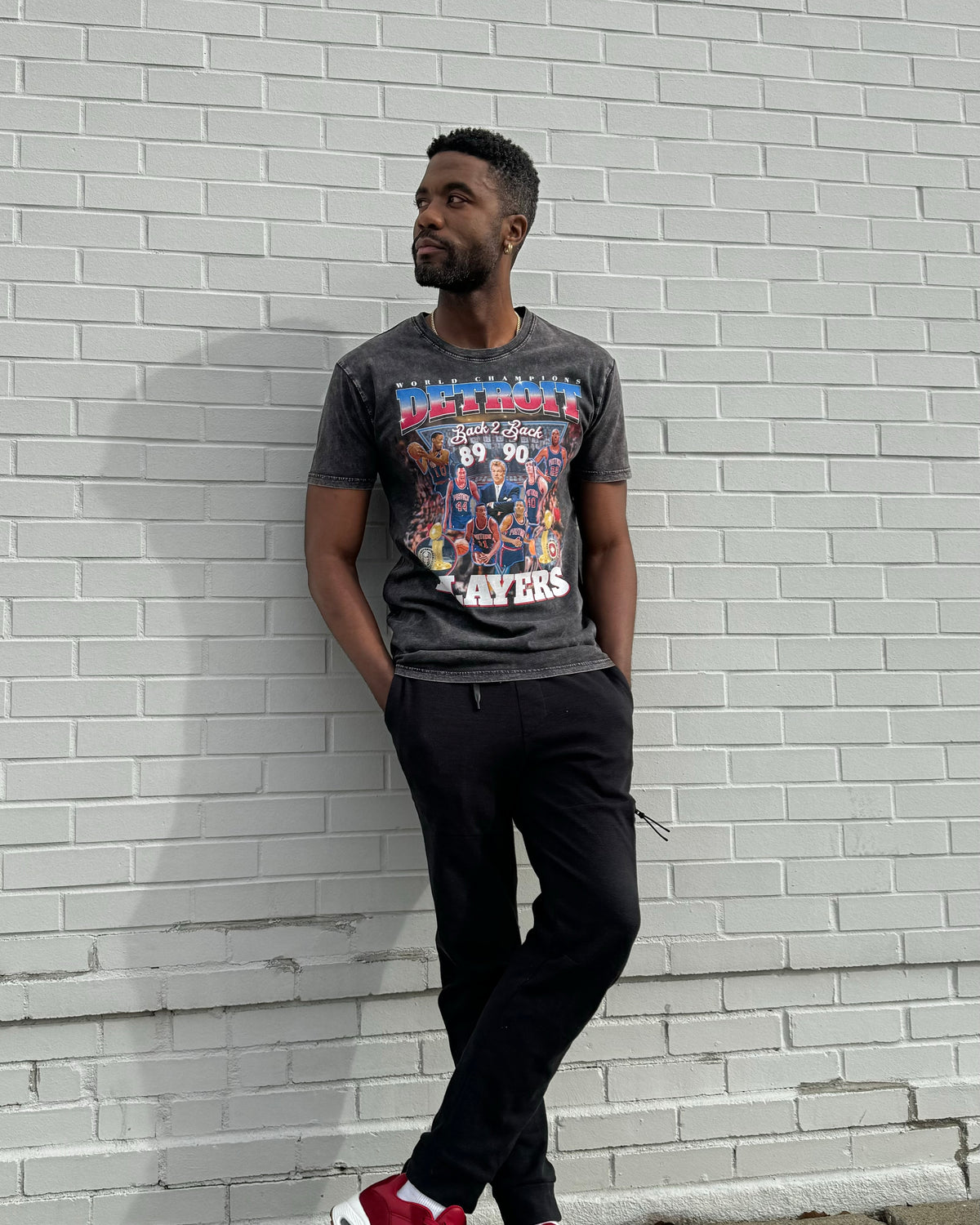 Ink Detroit - Players Back 2 Back Champs Mineral Wash T-Shirt - Black - Ink Detroit