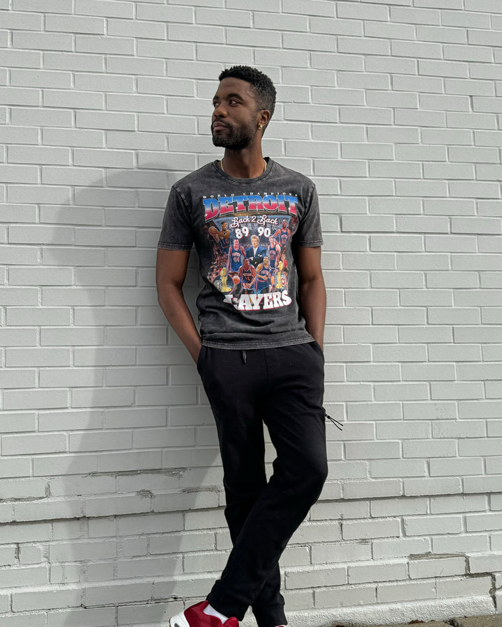 Ink Detroit - Players Back 2 Back Champs Mineral Wash T-Shirt - Black