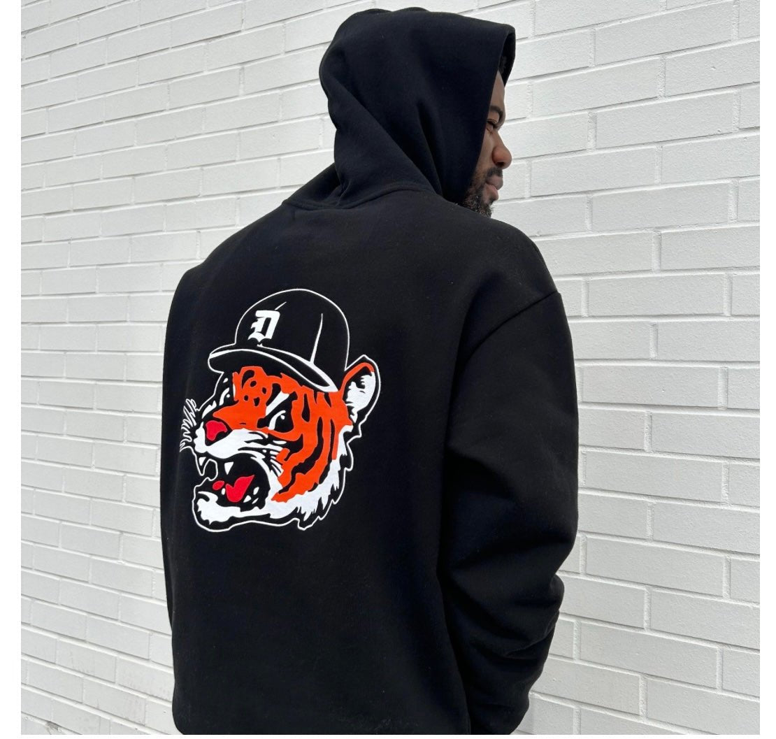 Ink Detroit - Motor City Kitty Premium Heavyweight Hoodie - Black - Ink Detroit