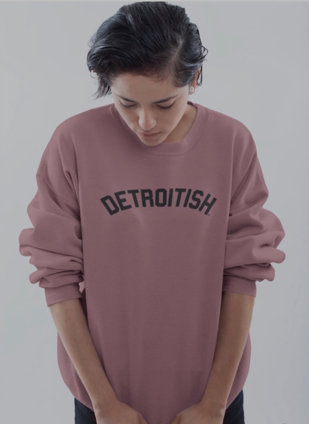 Ink Detroit Detroitish Crewneck Sweatshirt - Mauve