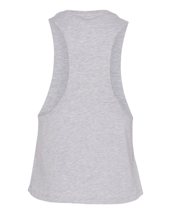 Ink Detroit Racerback Crop Tank Top - Athletic Grey