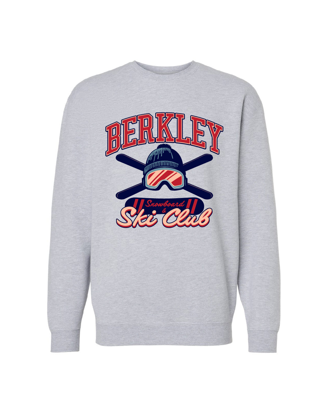 Berkley Snowboard & Ski Club - Adult Crewneck Sweatshirt - Heather Grey