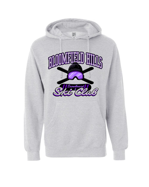 Bloomfield Hills Snowboard & Ski Club - Adult Hoodie - Heather Grey - Ink Detroit