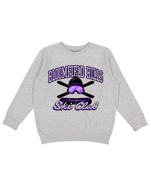 Bloomfield Hills Snowboard & Ski Club - Youth Crewneck Sweatshirt - Ink Detroit