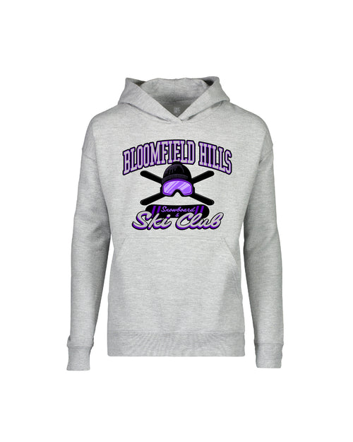 Bloomfield Hills Snowboard & Ski Club - Youth Hoodie - Heather Grey - Ink Detroit