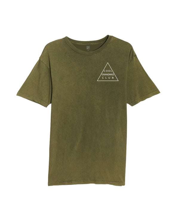 Cool Grandmas Club olive mineral wash t-shirt