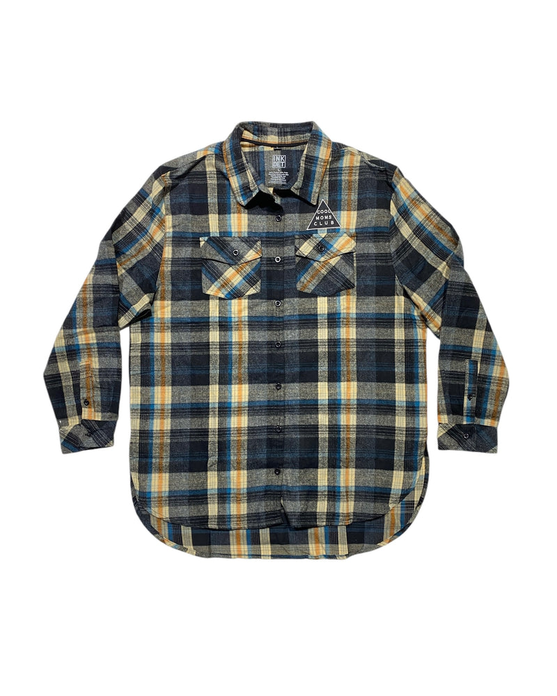 Cool Moms Club Flannel - Dark Khaki and Navy