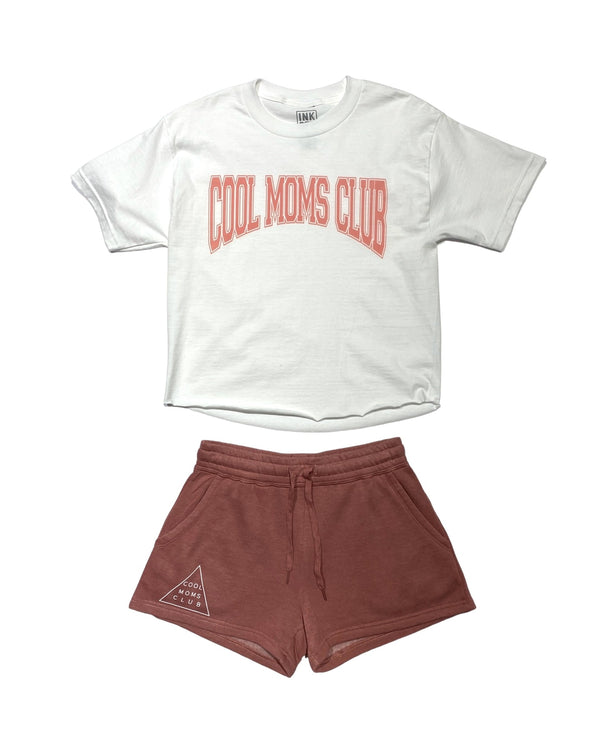 Cool Moms Club - Varsity print kinda crop T-Shirt