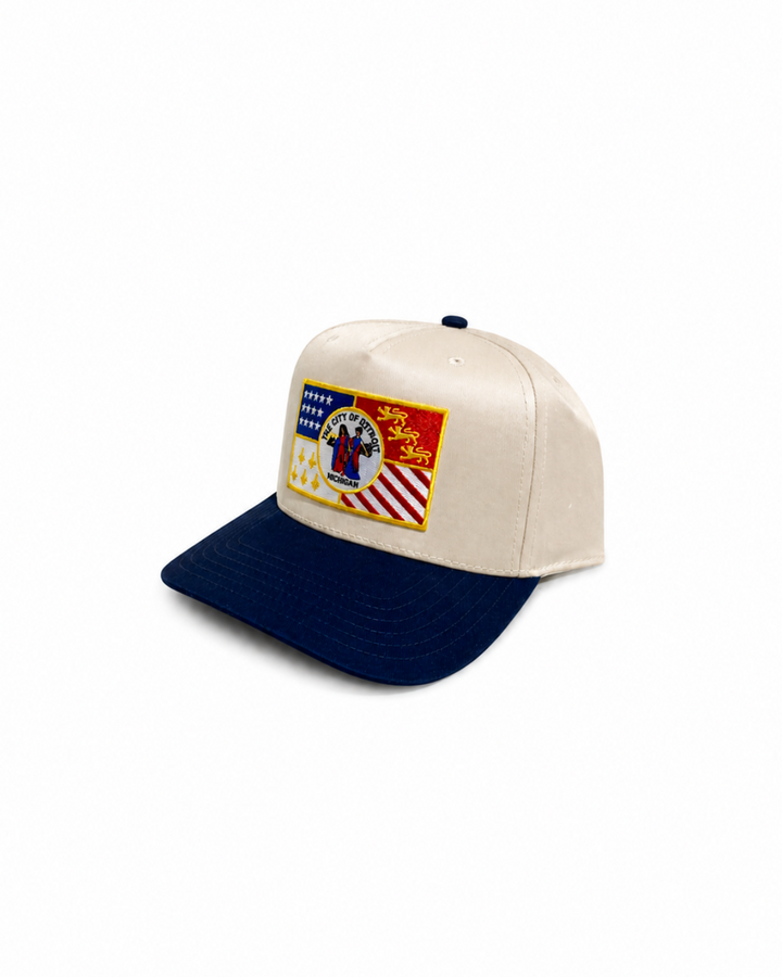 City of Detroit Embroidered flag on a 5 panel hat