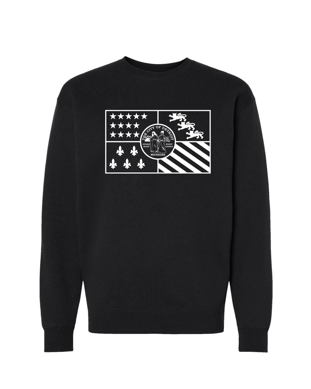 Detroit Flag heavyweight crewneck sweatshirt in black