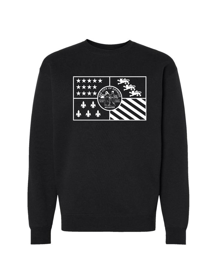 Detroit Flag heavyweight crewneck sweatshirt in black