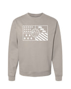 City of Detroit Flag (Solid white print) Crewneck sweatshirt - Ink Detroit