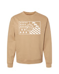 City of Detroit Flag (Solid white print) Crewneck sweatshirt - Ink Detroit