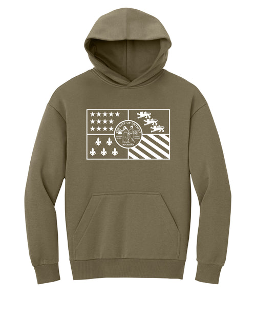 City of Detroit Flag (Solid white print) Hoodie - Ink Detroit