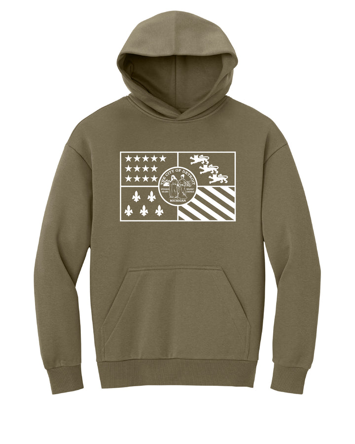 Detroit City Flag Hoodie in coyote brown