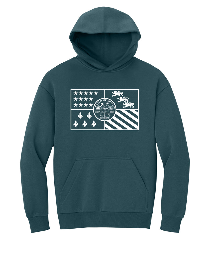 Detroit Flag premium hoodie in Dark Cyan