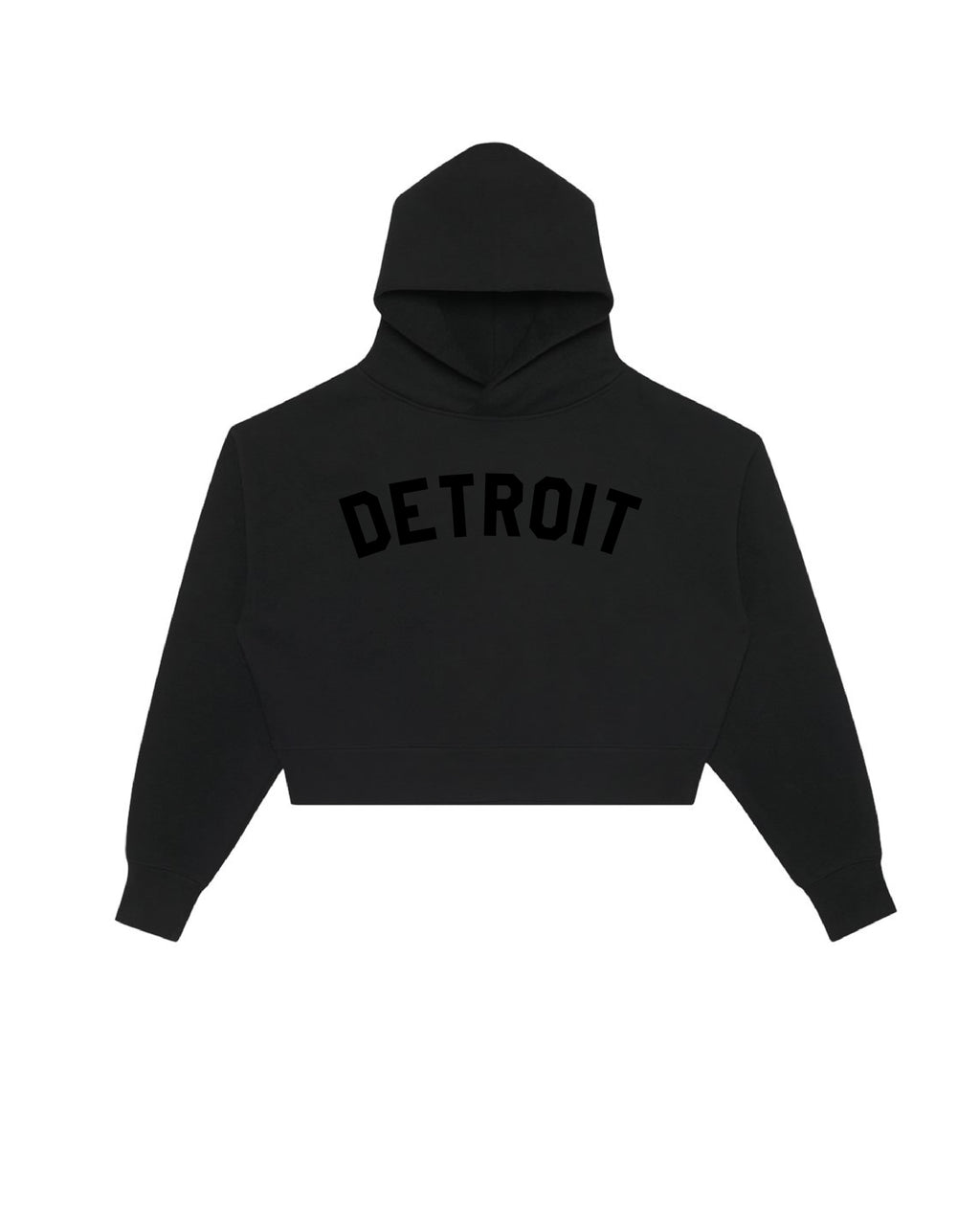 Ladies Classic Detroit Premium Crop Hoodies - Ink Detroit