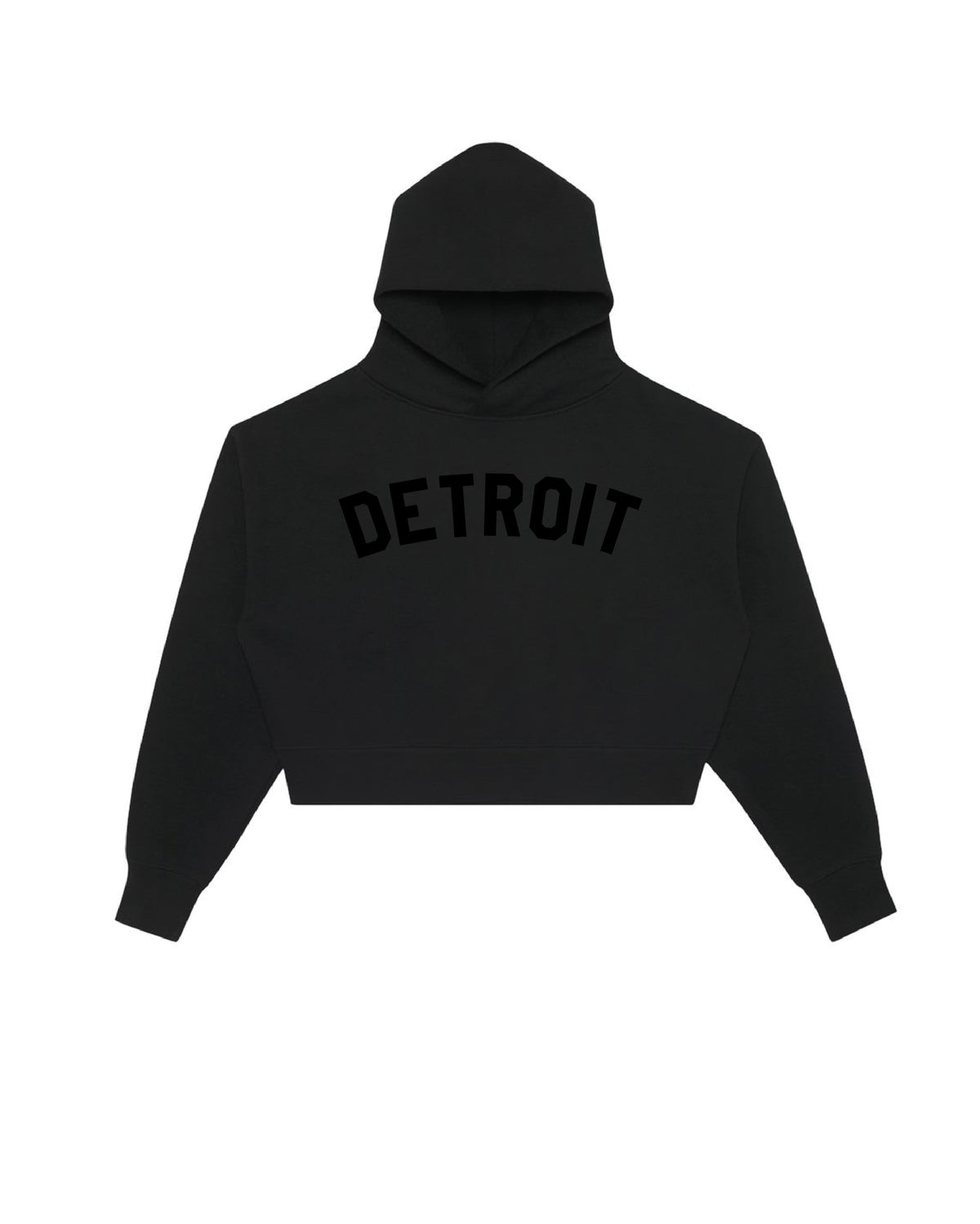 Ladies Classic Detroit Premium Crop Hoodies - Ink Detroit