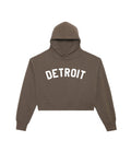 Ladies Classic Detroit Premium Crop Hoodies - Ink Detroit