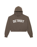 Ladies Classic Detroit Premium Crop Hoodies - Ink Detroit