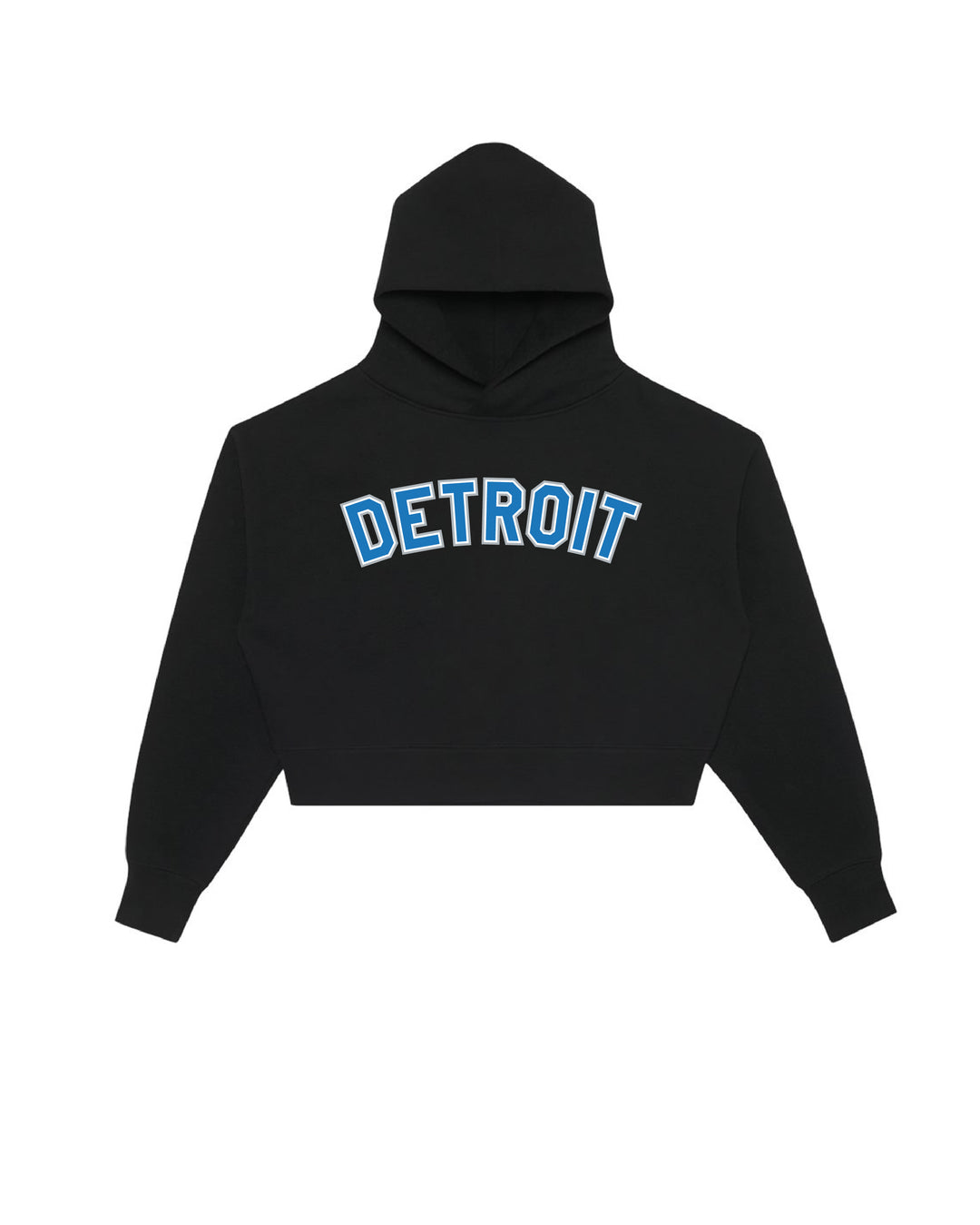 Classic Detroit Football Crop Hoodie - Ink Detroit