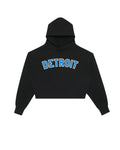 Classic Detroit Football Crop Hoodie - Ink Detroit