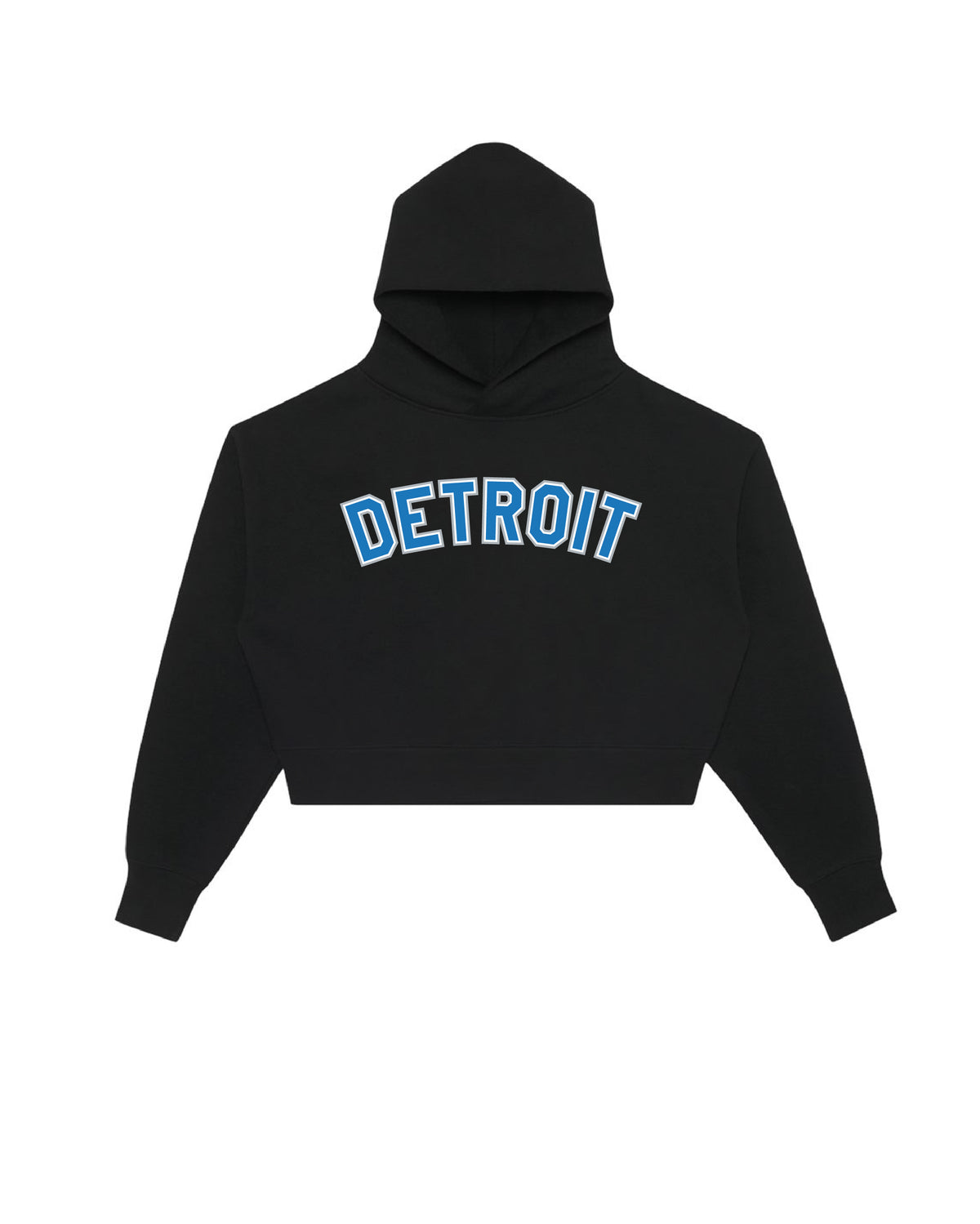 Classic Detroit Football Crop Hoodie - Ink Detroit