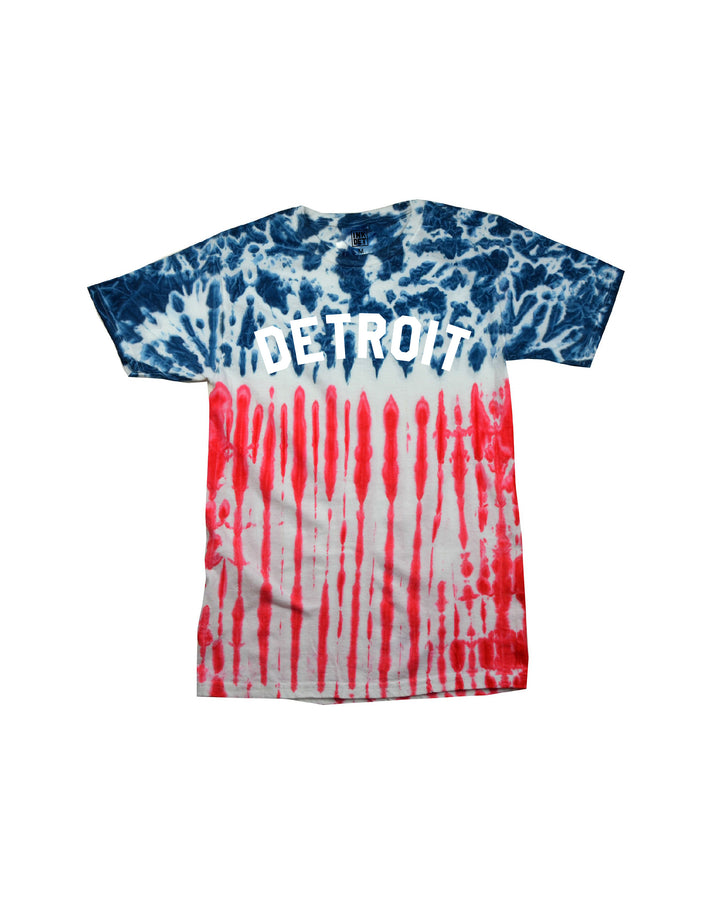 Classic Detroit Red,White, and Blue Tie Dye Youth T-Shirt