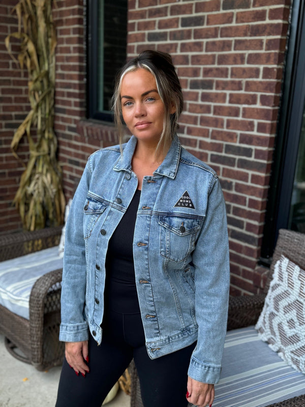 Cool Moms Club Denim Jacket - Washed Blue