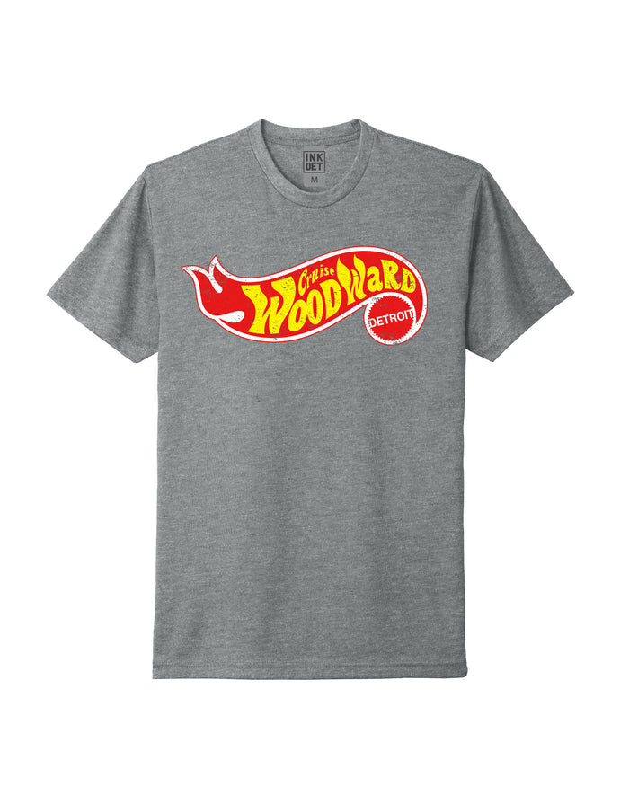 Ink Detroit - Woodward Hot Wheels T-Shirt - Heather Grey