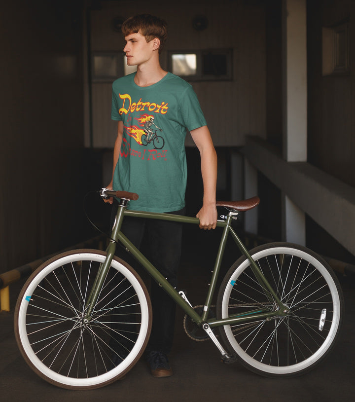 Ink Detroit - Is Where I Roll T-Shirt - Spruce