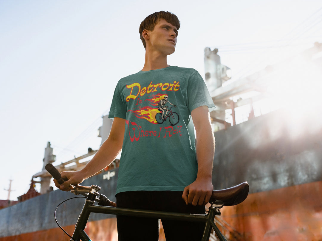 Ink Detroit - Is Where I Roll T-Shirt - Spruce