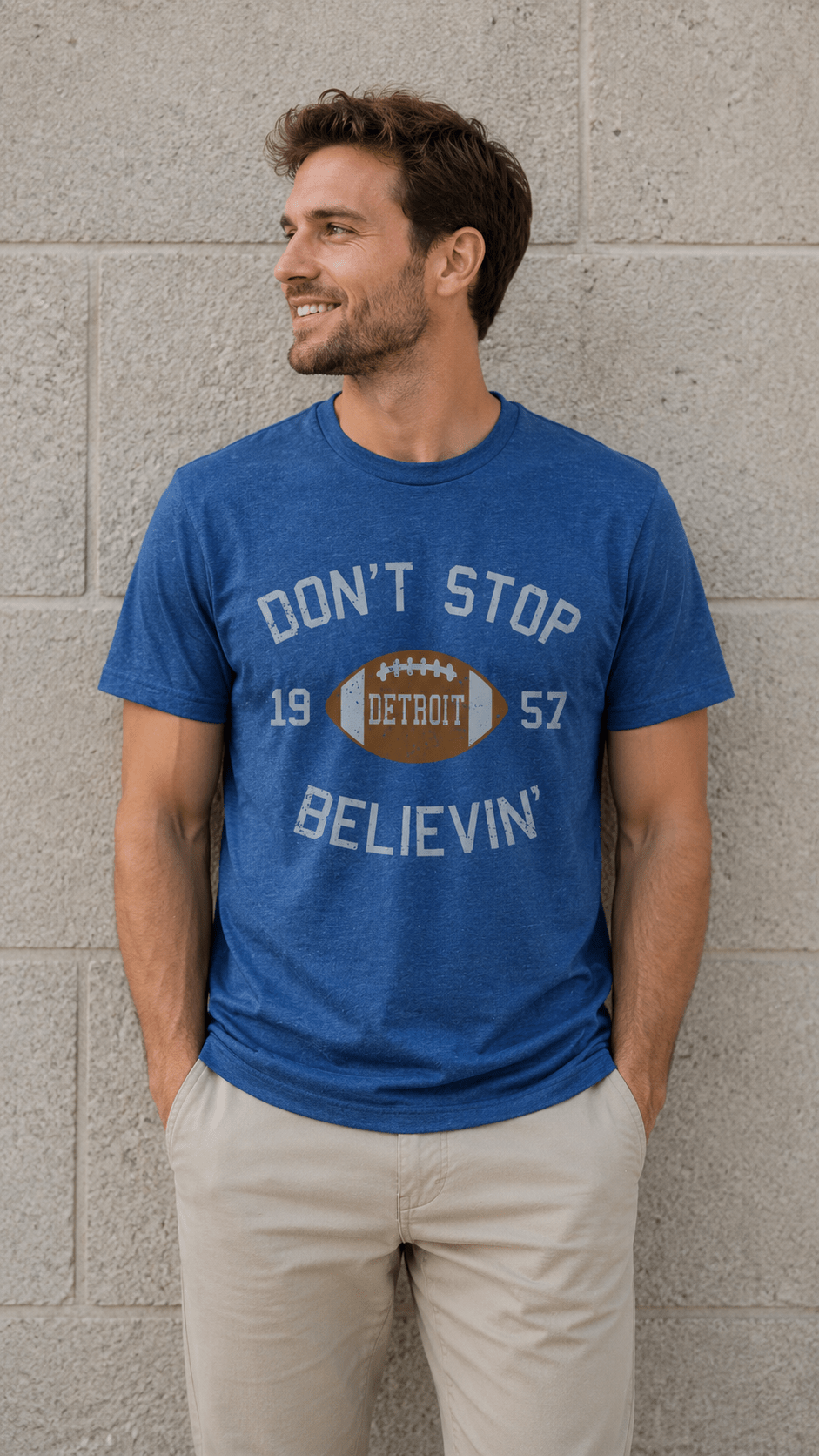 Ink Detroit Don't Stop Believin’ 1957 T-Shirt - Royal Blue - Ink Detroit